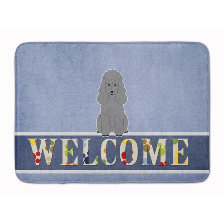 Carolines Treasures Poodle Silver Welcome Machine Washable Memory Foam Mat BB5649RUG
